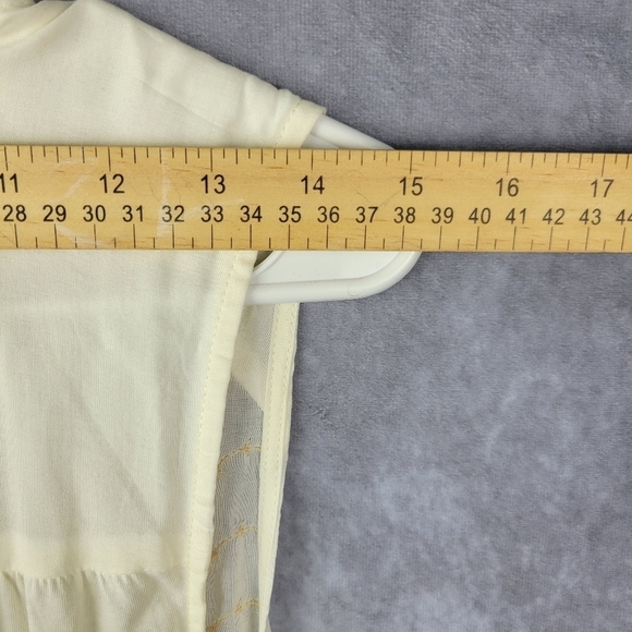 ANTHROPOLOGIE Tiny Gardenia Lace Top  Cotton Cream Sleeveless Lace Front Size M - Picture 8 of 9